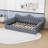 Queen Upholstered Daybed with Built-In LED Light Strips-1722878822