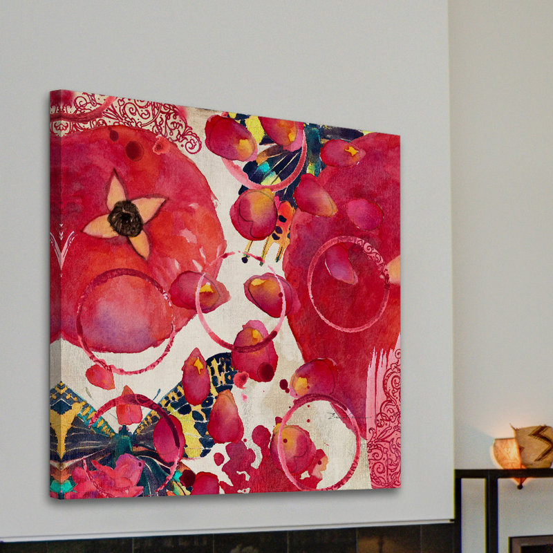 "grenades" par evelia, reproduction d’art sur toile tendue, H 32 po x l 32 po x P 1,5 po