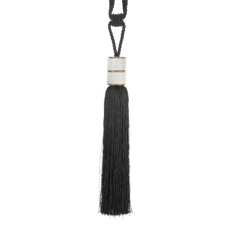 Zeba Fabric 32cm Curtain Tieback, Black