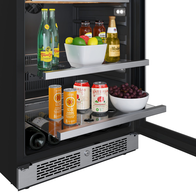24 Inch Wide 14 Bottle Capacity and 82 Can Capacity Panel Ready Wine and Beverage Cooler, Right