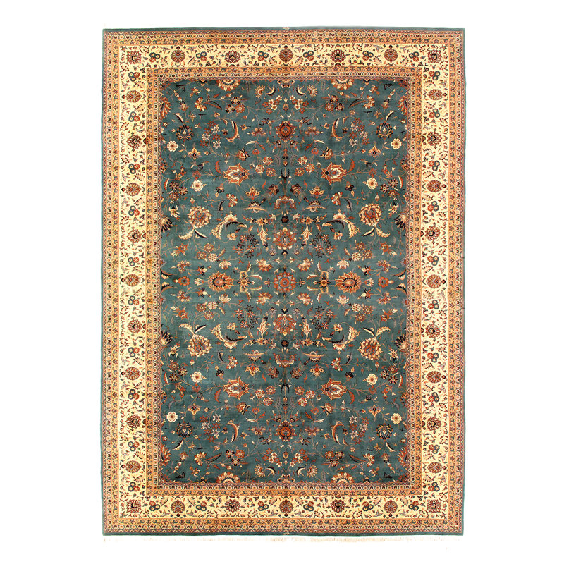 Tapis unique noué à la main baie / beige 12 pi x 18 pi 4 po Tabriz