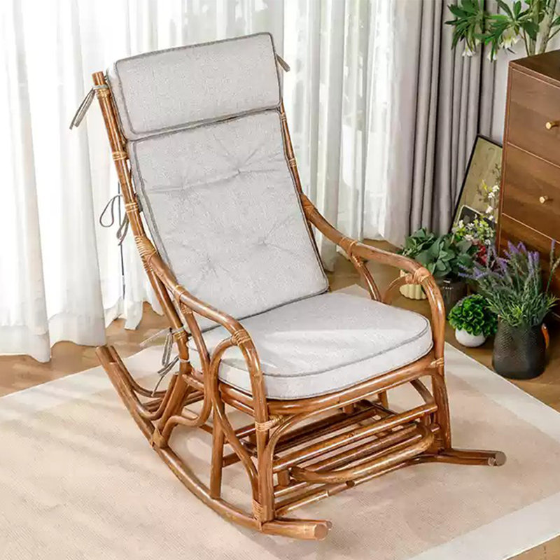 Ergonomic rattan rocking chair