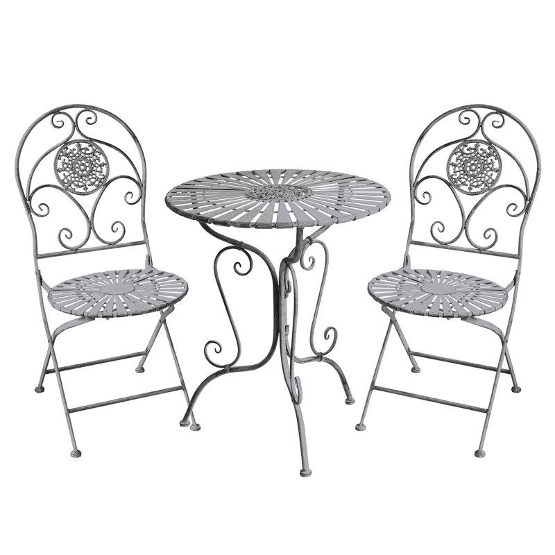 Amity 2 - Person Metal Patio Dining Set with Round Table