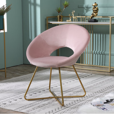 Vanezza 28.35" Wide Modern Faux Suede Accent Chair with Metal Legs