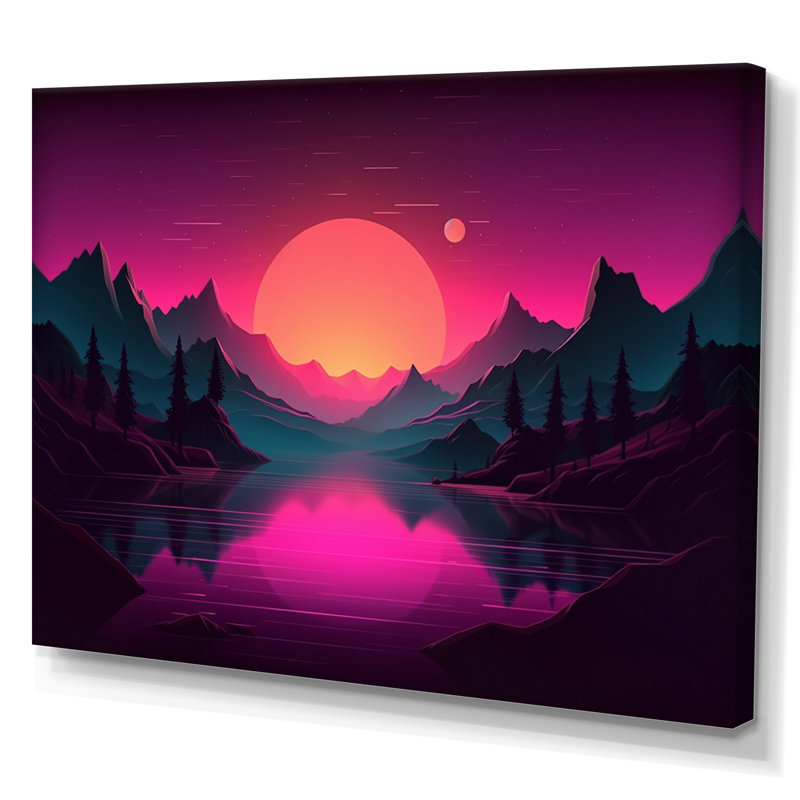 «Pink Nebular Wonderland III», reproduction, H 16 po x l 32 po x P 1 po, Toile tendue