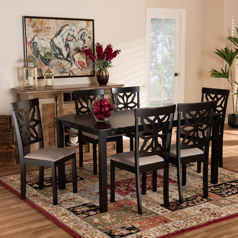 6 - Person Four Leg Dining Set, Sand