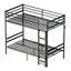 Lit superposé convertible avec espace de rangement sous le lit et garde-corps de sécurité, lit superposé en métal robuste pour enfants adolescents, aucun sommier nécessaire, taille simple sur simple, noir-664708540