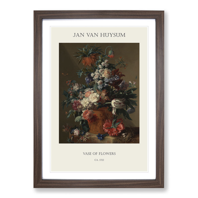 Still Life With Flowers Vol.13 by Jan Van Huysum - Single Picture Frame Print, 65cm H x 48cm W x 2cm D, Walnut Framed