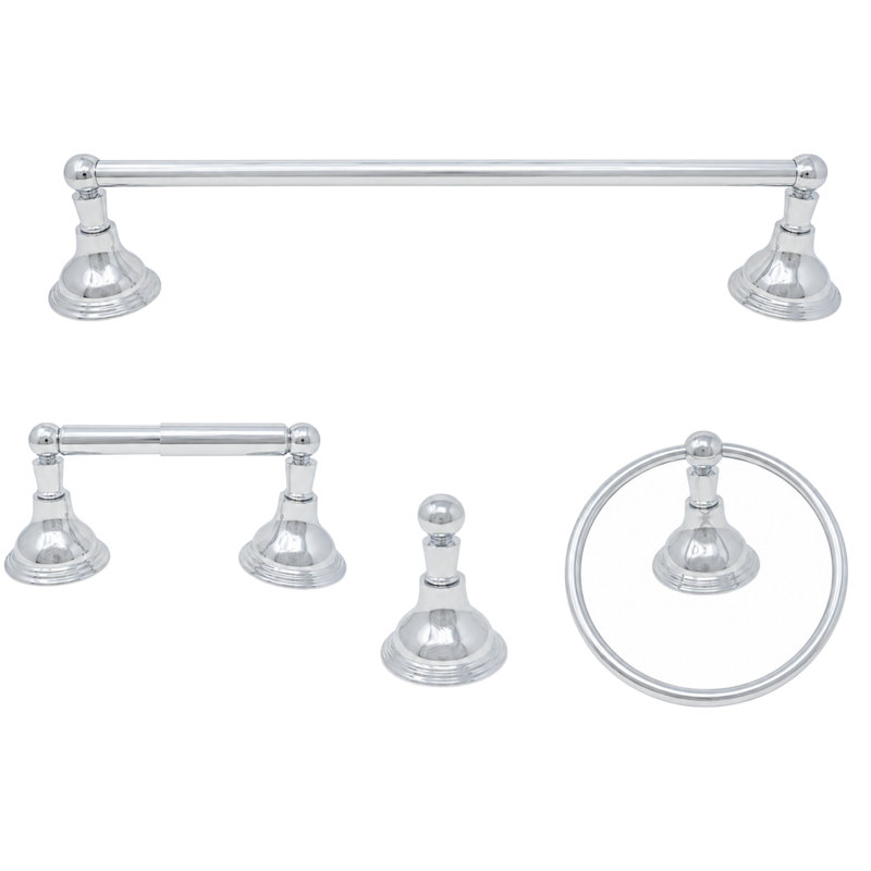 Ensemble de quincaillerie d'accessoires de salle de bain 4 pièces St. Lawrence P4BSTL18, Chrome chrome
