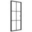Porte intérieure en verre trempé noir avec cadre en aluminium WALPLUS 36,6 x 79,3 pouces-137898682