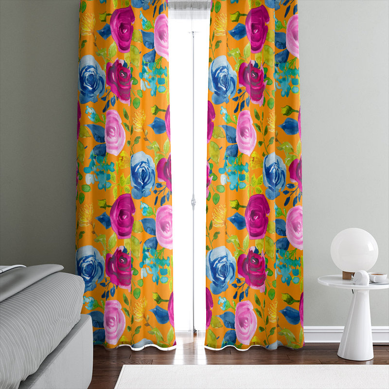 Paire de rideaux semi-transparents miel et moutarde, L 20 po x L 52 po