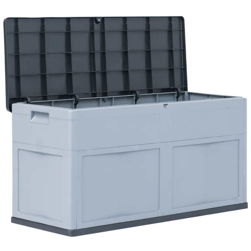 WFX Utility 119 cm W 320 L Water Resistant Lockable Deck Box, Grey/Black