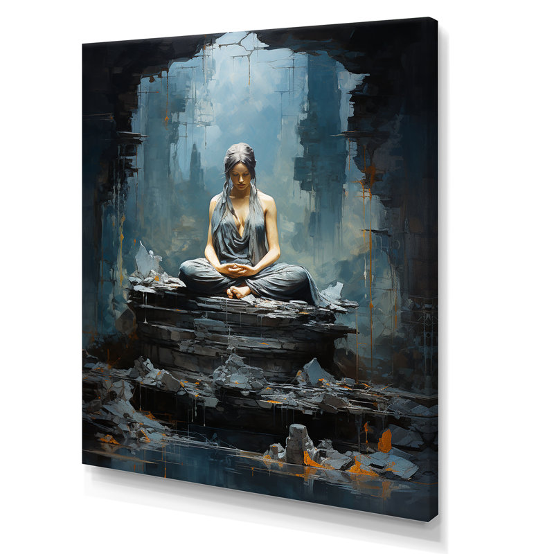 «Dhyan Mudra Hindu Spirituality» - impression, Toile tendue, H 20 po x l 12 po x P 1 po