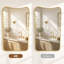 Miroir mural moderne à cadre incurvé, miroir décoratif pour salle de bain-556756316