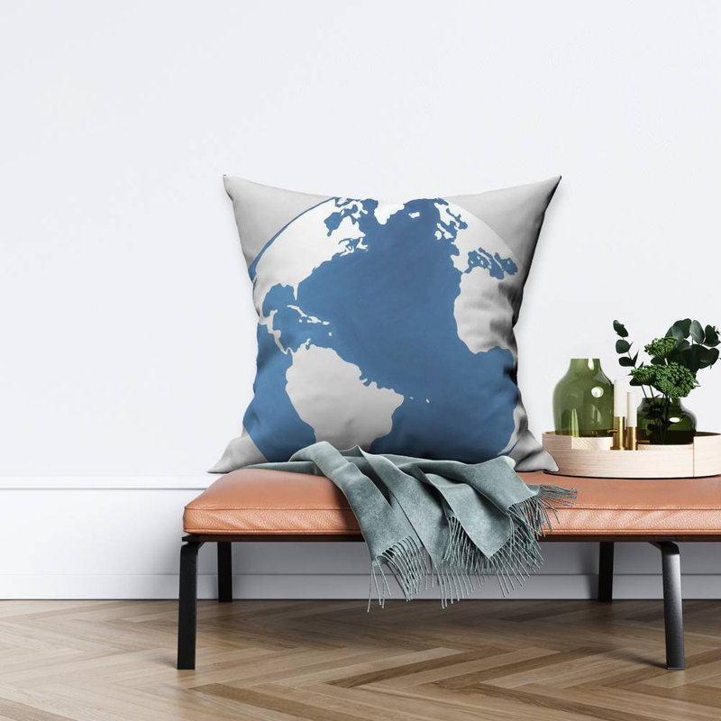 The Earth - Minimalist Satellite View Poly Twill Throw Decor