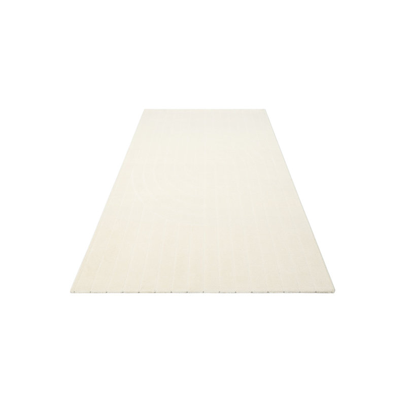 Tapis blanc uni rectangulaire en micropolyester tissé à la machine Cuylerville, Rectangle 2 pi 7 po x 4 pi 11 po