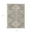 Tapis intérieur / extérieur 3 pi x 5 pi beige et ivoire à motif de médaillon lavable