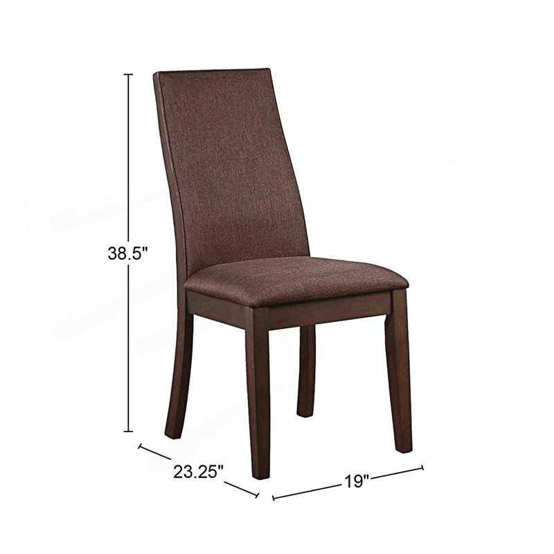 Ensemble de 2 chaises de salle à manger rembourrées, Chocolat, Chocolat