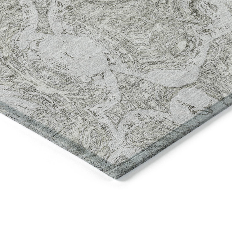 Tapis extérieur lavable abstrait taupe et beige 10 pi x 14 pi ivoire