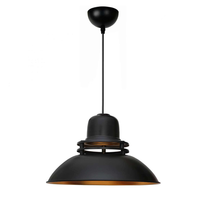 Élégant lustre en métal noir de 13,6 po x 9,1 po | 1 x douille E27 (40 W maximum) | 120 cm de hauteur totale (environ 47,2 po) | Câble réglable 35,4 po | Parfait pour le décor du salon et de la salle à manger, design élégant et moderne
