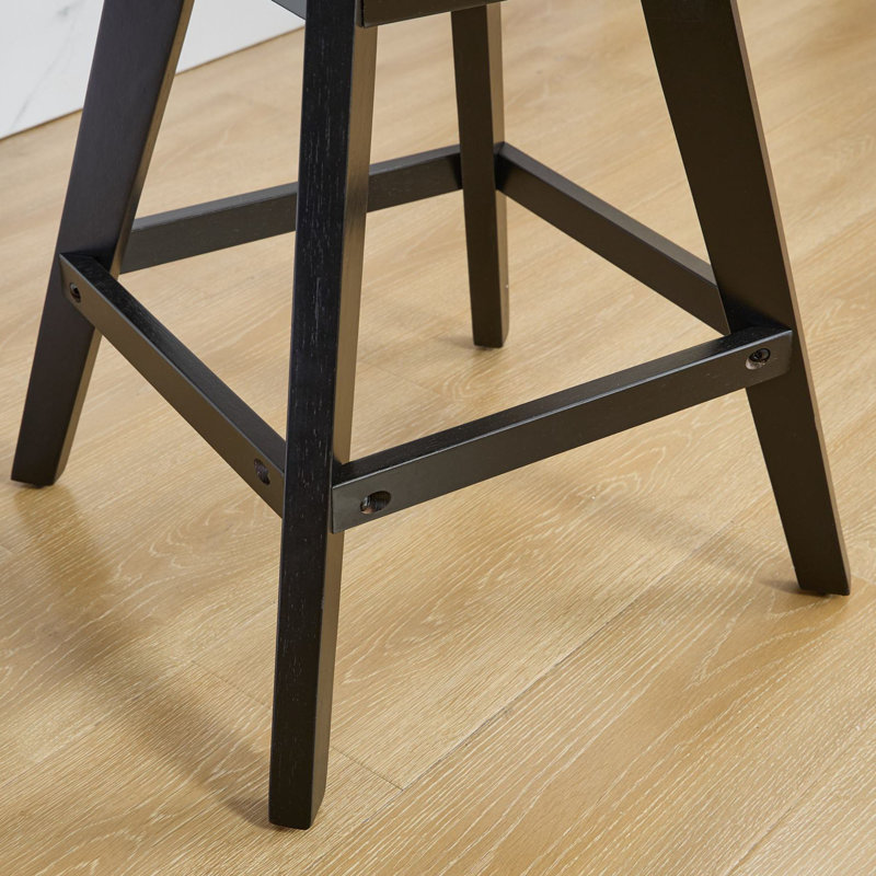 Ensemble de tabourets de bar pivotants en velours de 2 po à hauteur de comptoir avec dossier et pieds en bois Home Bar Kitchen Island