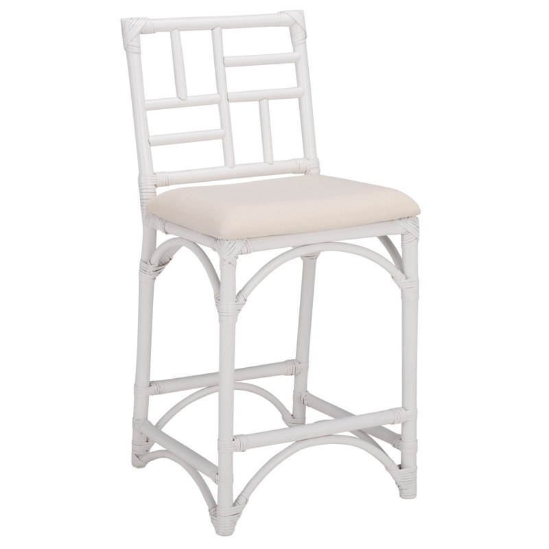 Tabouret de bar avec coussin Christine, White