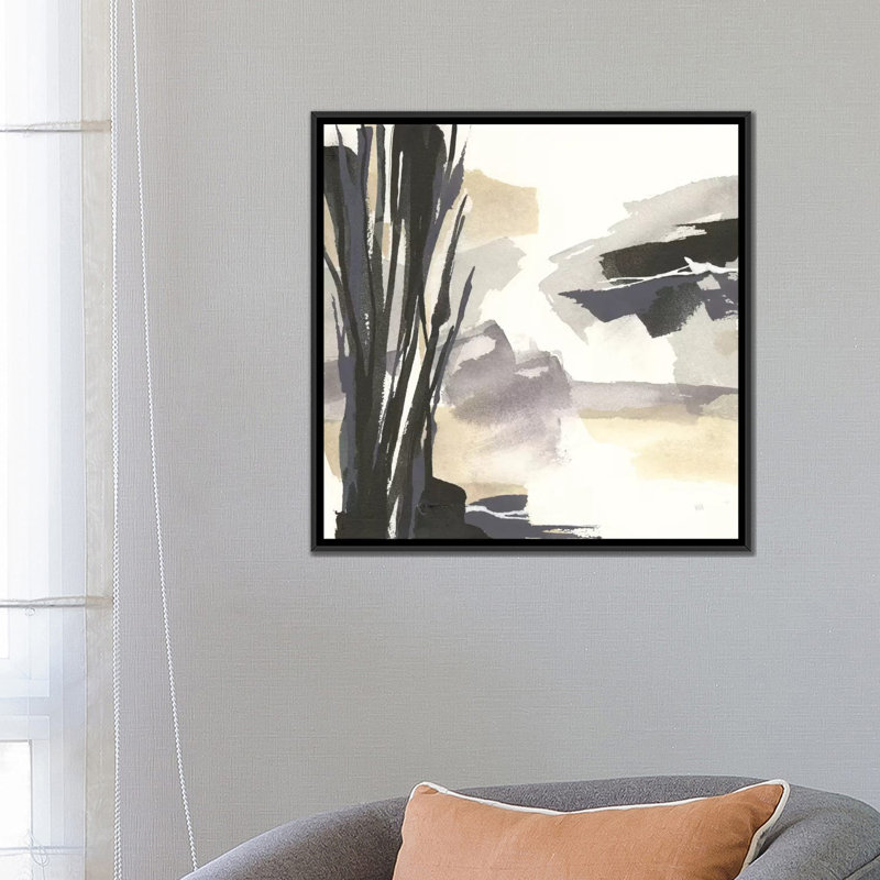 «Placid II», reproduction sur toile, H 18 po x l 18 po x P 1,5 po, Toile avec cadre noir, Pas de tapis