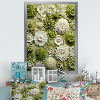 Carreaux floraux verts « Botanicals » I - Décoration murale « Botanicals »