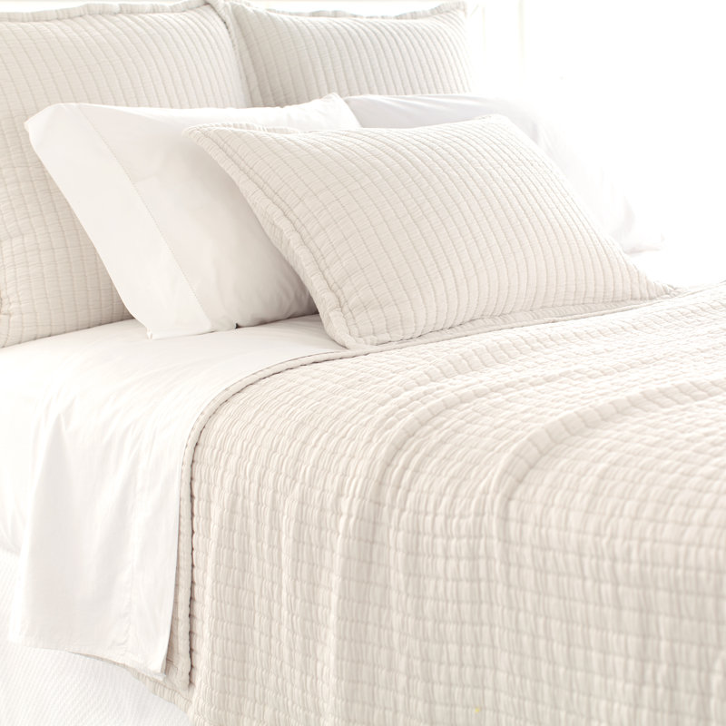 Boyfriend Matelasse Coverlet, Queen Coverlet, Ivory