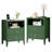 Nightstand Set of 2 with Charging Station, 22" fluted set Bedside Table with 2 Drawers, Open Shelf, Rounded Top & Solid Wood Legs,Green-121084130-120830565