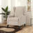 Nora Manual Recliner Lounge Chair, Wingback, Nailhead Trim, Beige-121386606