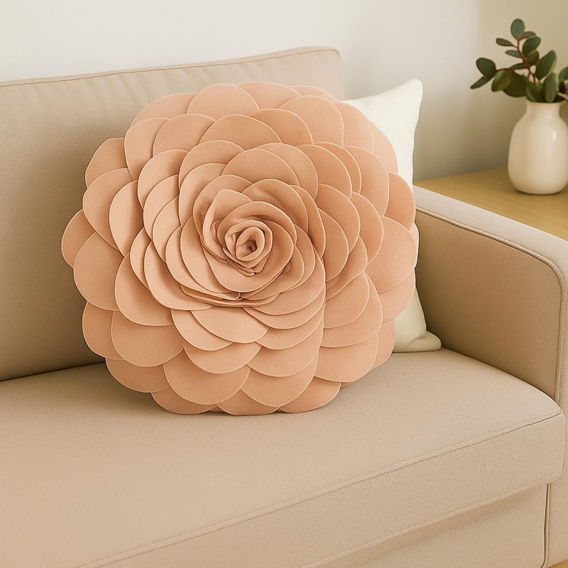  Housse de coussin en polyester, Housse de coussin seulement - sans coussin, 16 po x 16 po, Rose
