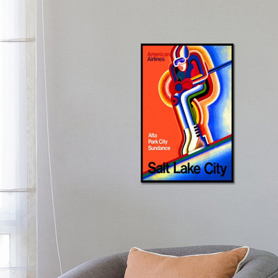 American Airlines (Salt Lake City) Advertising Vintage Poster - Wrapped Canvas Print