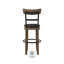 Tabouret pivotant en pin, similicuir brun-108470641