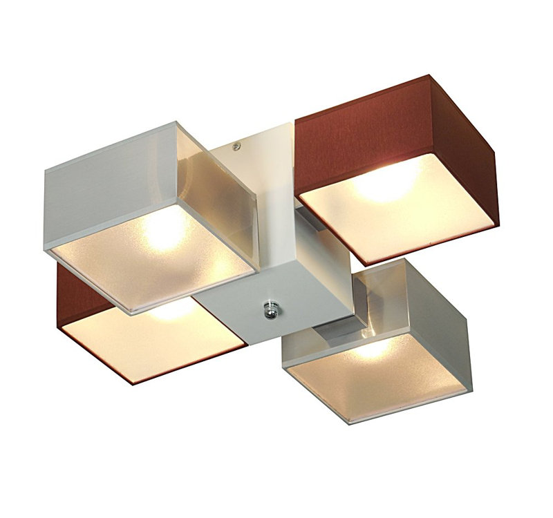 Miranda Semi Flush Mount, Light brown, Silver/Light brown