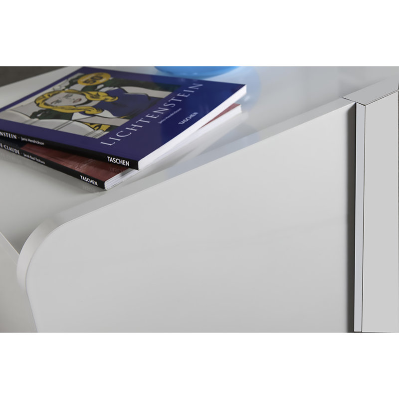 Arcora 52cm W Particle Board / Chipboard Bedside Table, White