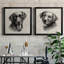«Charcoal Labrador I», ensemble de 2 reproductions d'art sur toile-121262938-121262941