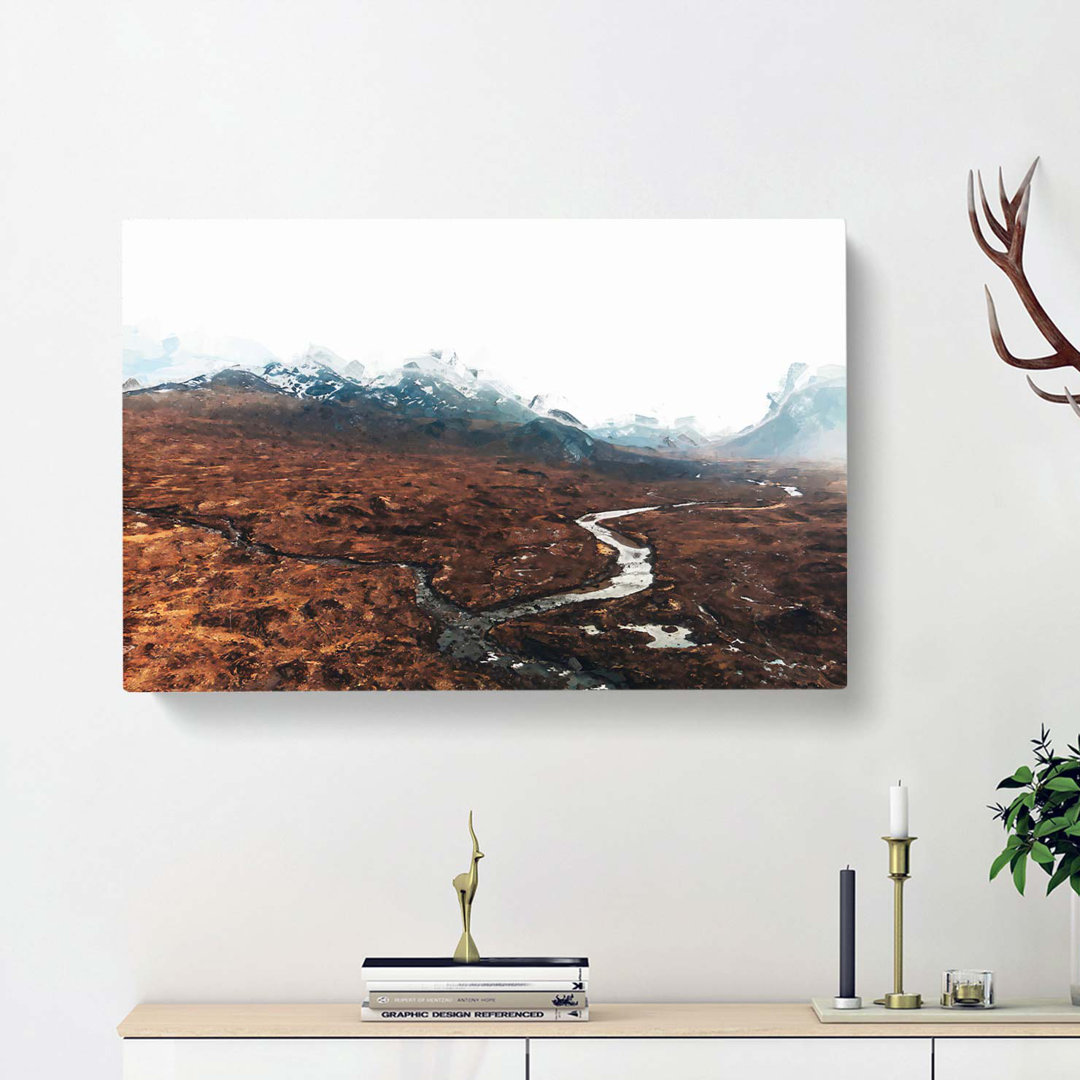 View of the Isle of Skye in Scotland in Abstract - Wrapped Canvas