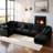 7-seater U-shaped combination upholstered sofa-184697772