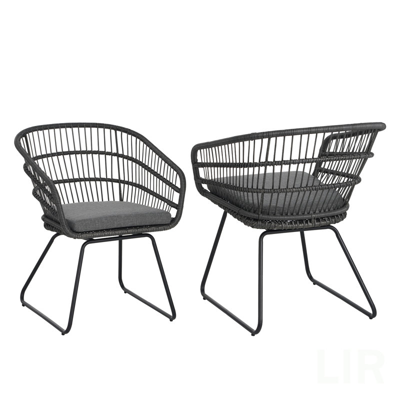 Chaise Terry, 2 pièces avec 2 coussins, gris, chaise