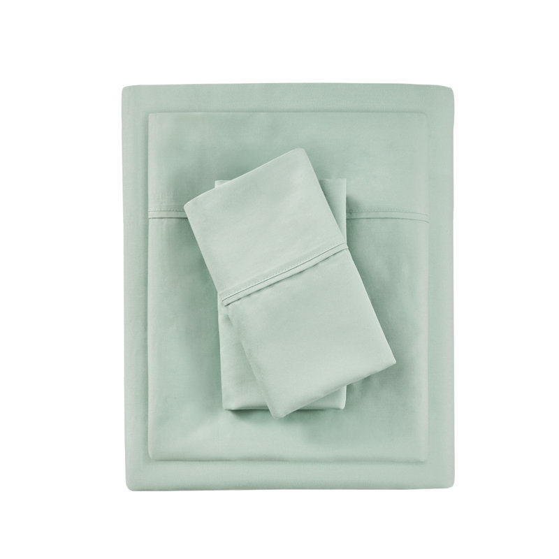 1000 Thread Count HeiQ Smart Temperature Anti-Microbial Cotton Blend 4 Piece Sheet Set, Seafoam