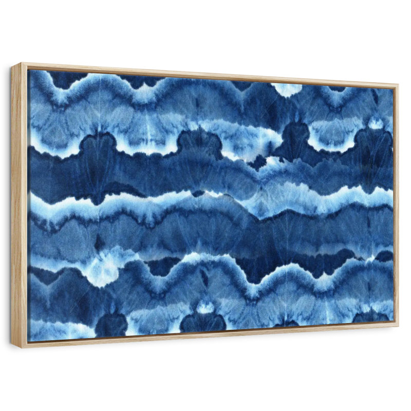 Teinture bleu Botkin Tie Dye, Cadre flottant en bois naturel, 13 po x 9 po