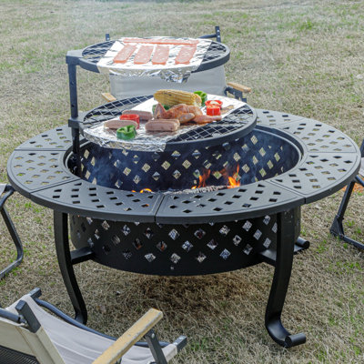 Guntars 36/ 42 inch Wood Burning Fire Pit with Lid & Grill -  Red Barrel StudioÂ®, 43656824106643C08D54AEAE7C0507AE