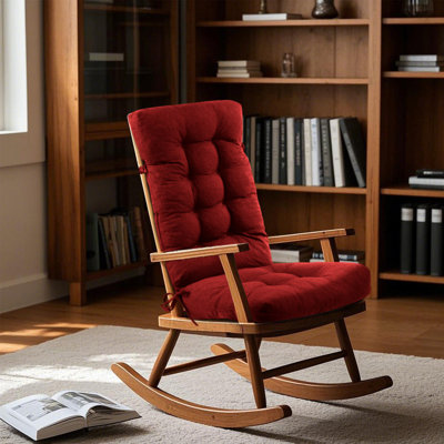 Coussin de chaise berçante capitonné 18 x 41 x 3 po pour une utilisation intérieure / patio. Tissu résistant à l'usure, rembourrage en granules de soie et de mousse, cordon élastique et attaches. Idéal pour la chambre de bébé, le salon, le bureau