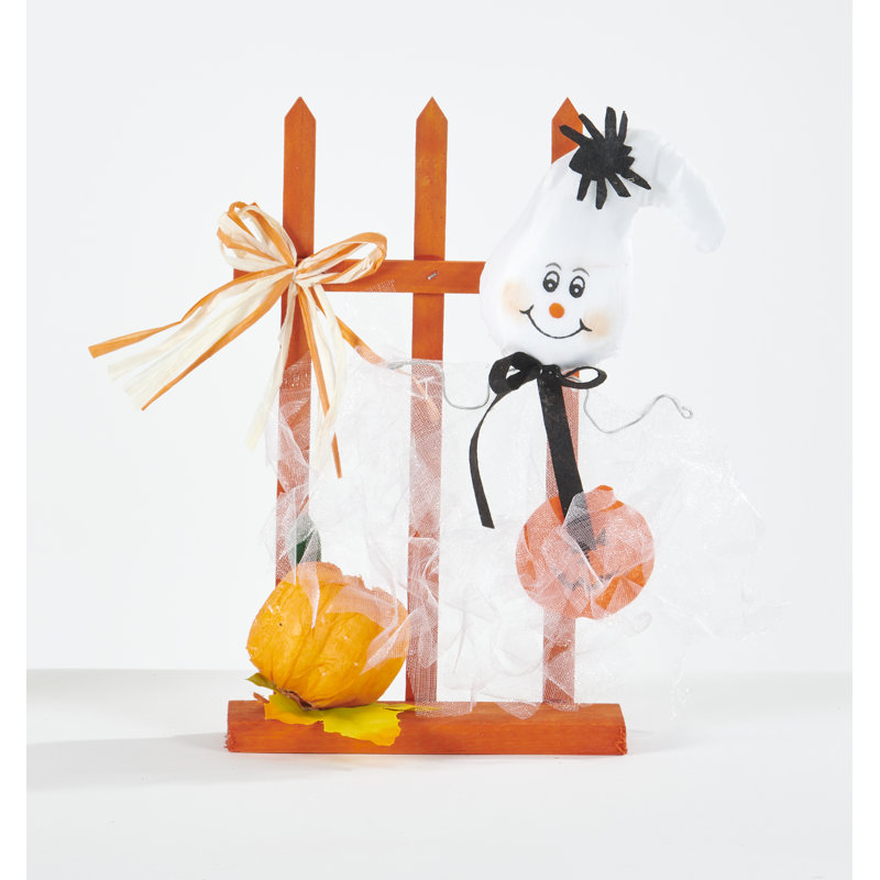Ensemble de 3 fantômes de table 11 "contre une clôture d'Halloween