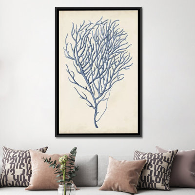 «Indigo Coral VI», reproduction d'impression sur toile tendue