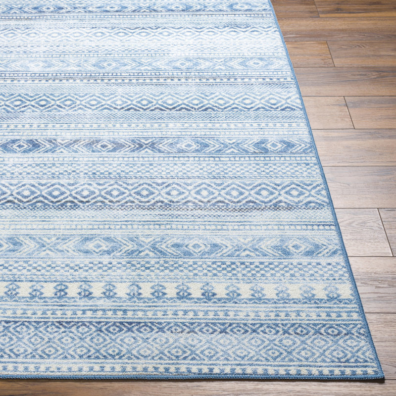 Demetra Light Silver Machine Washable Area Rug, Rectangle 8'10" x 11'9"