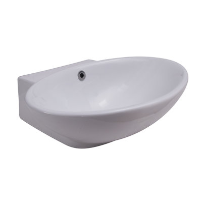 Barclay Declan 16.25 " Vitreous China Oval Bathroom Sink and Overflow Hole