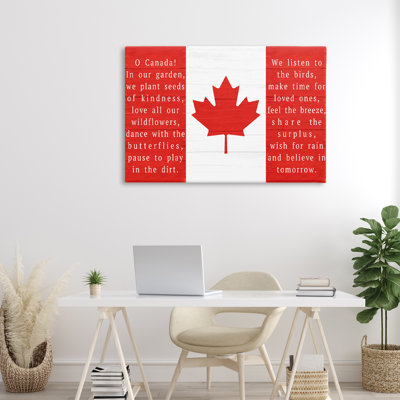 Red Canadian Anthem Flag Canvas, design by Lil' Rue