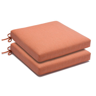 Coussin de chaise de salle à manger d'extérieur décontracté METADRI (TM), mousse réticulée sèche 50% plus rapidement, résistant à la décoloration et à l'eau Sunbrella pour chaises de patio et ensembles de solarium, l 19 po x P 18 po, épaisseur 2,5 po, corail coulé